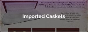 Imported caskets